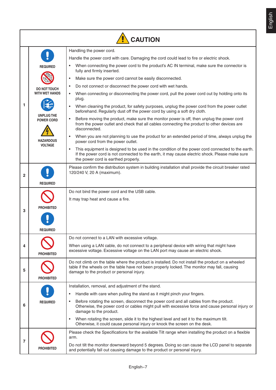 Cautioo | NEC EA242WU 24" Monitor User Manual | Page 9 / 48