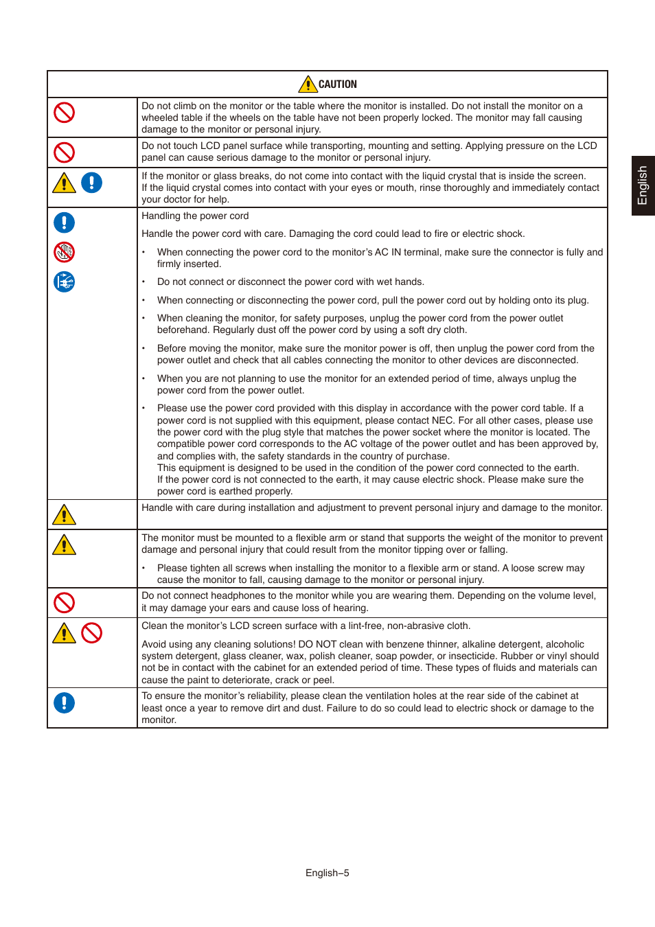 NEC AccuSync AS173M 17" 5:4 TN Monitor User Manual | Page 7 / 31