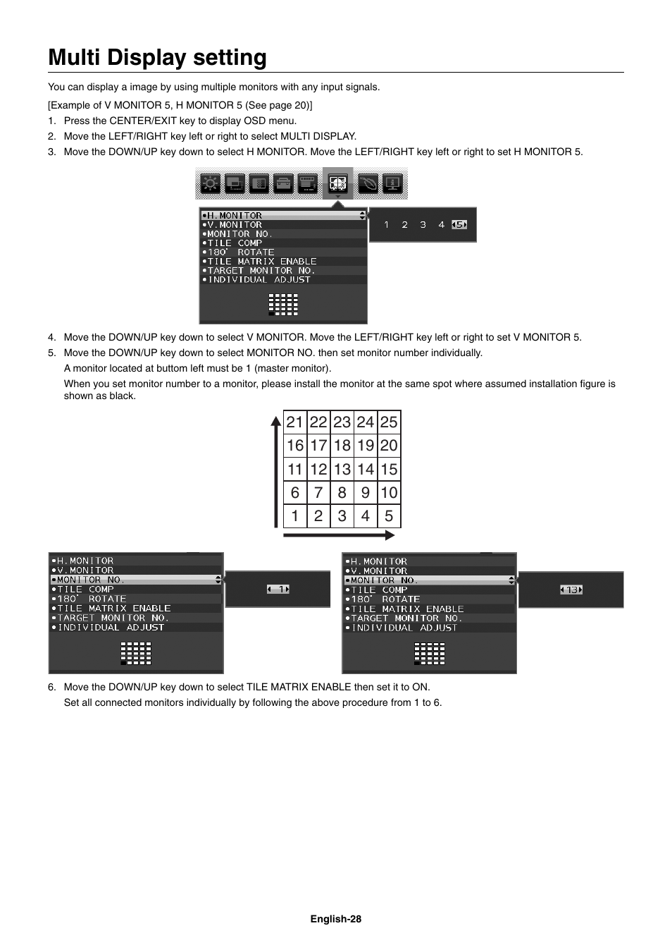 Multi display setting | NEC EX241UN-H-BK 23.8" 16:9 IPS Monitor (Wall Mount) User Manual | Page 30 / 34