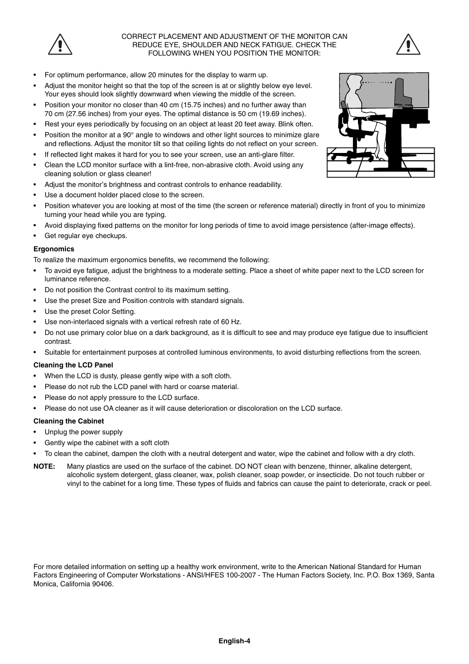 NEC EX241UN-H-BK 23.8" 16:9 IPS Monitor (Wall Mount) User Manual | Page 6 / 34