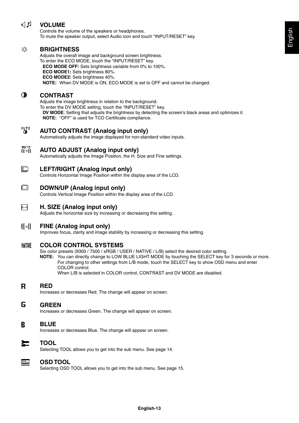 NEC E221N-BK 21.5" 16:9 Narrow Bezel IPS Monitor User Manual | Page 15 / 22