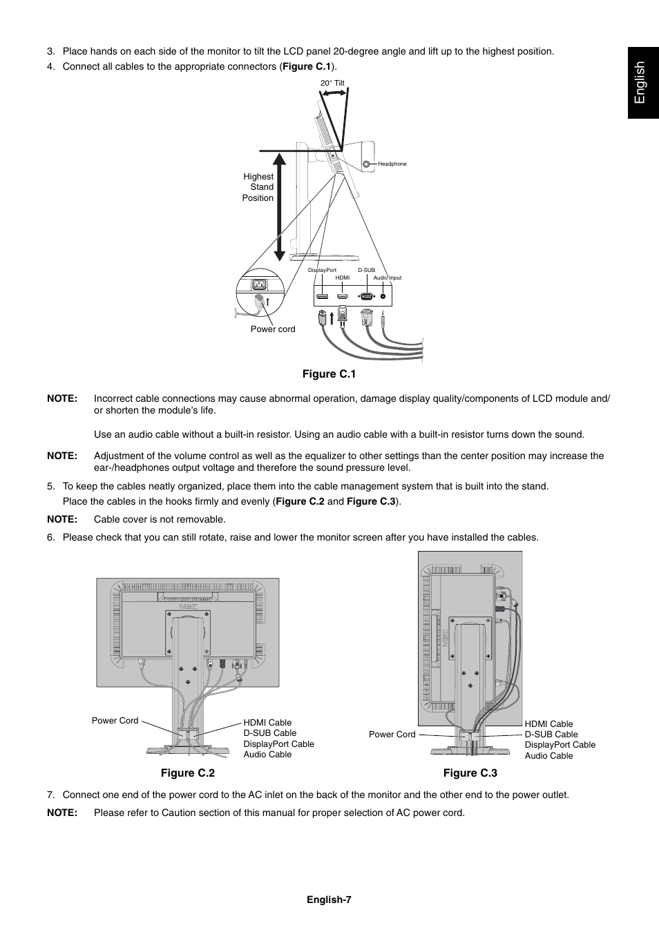 English | NEC E221N-BK 21.5" 16:9 Narrow Bezel IPS Monitor User Manual | Page 9 / 22