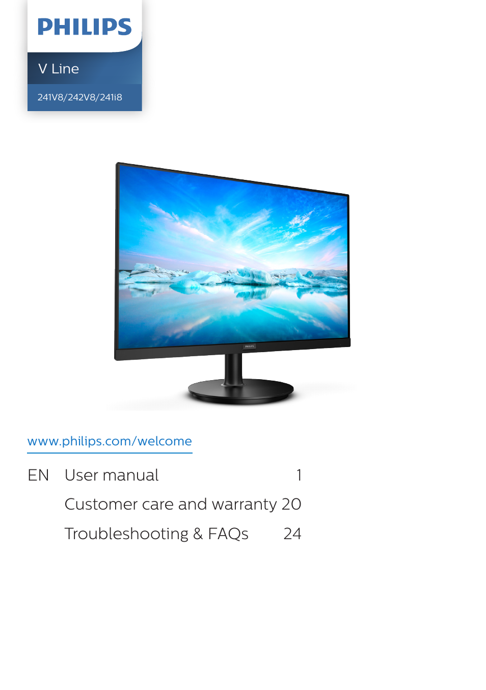 Philips 241V8L 23.8" Monitor User Manual | 31 pages