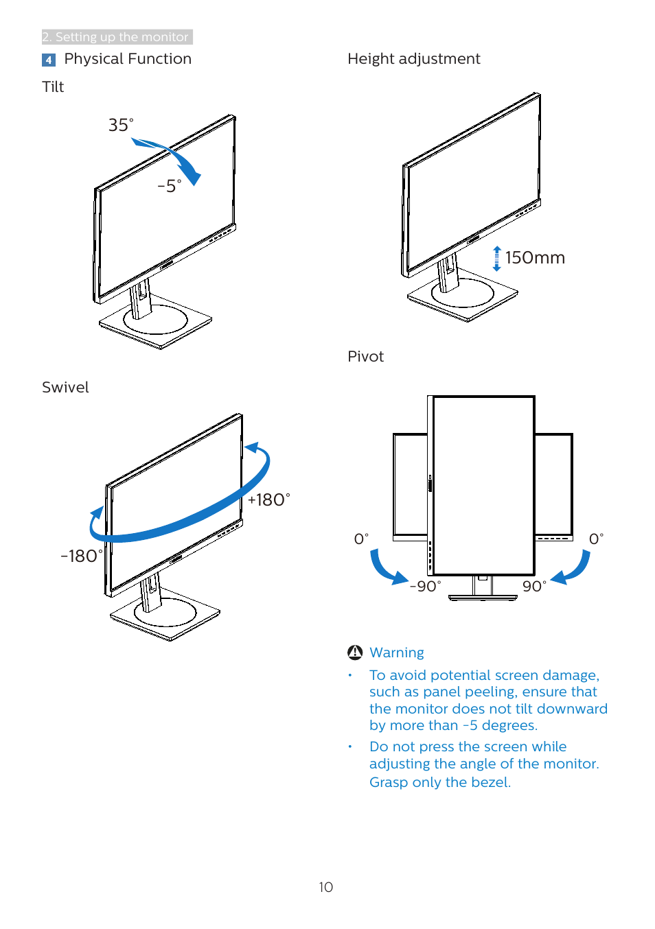 Philips 243B1 23.8" 16:9 USB Type-C IPS Monitor User Manual | Page 12 / 36