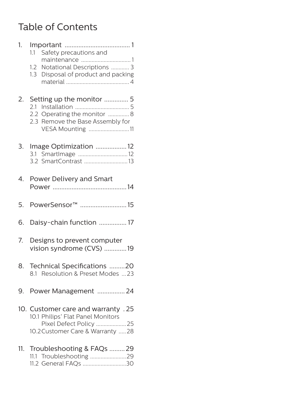 Philips 243B1 23.8" 16:9 USB Type-C IPS Monitor User Manual | Page 2 / 36