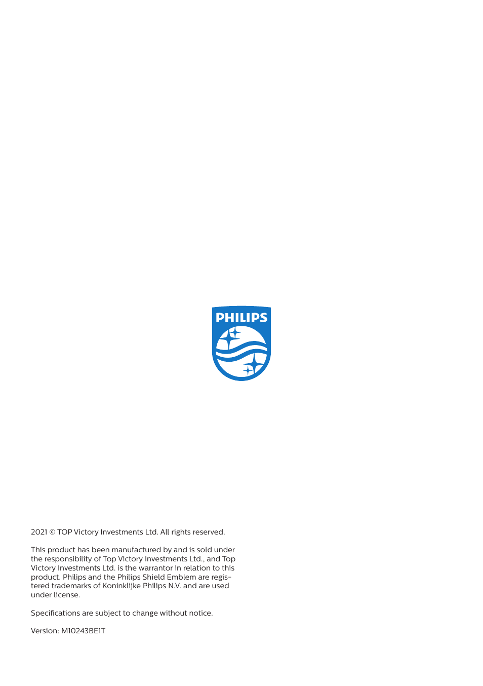 Philips 243B1 23.8" 16:9 USB Type-C IPS Monitor User Manual | Page 36 / 36