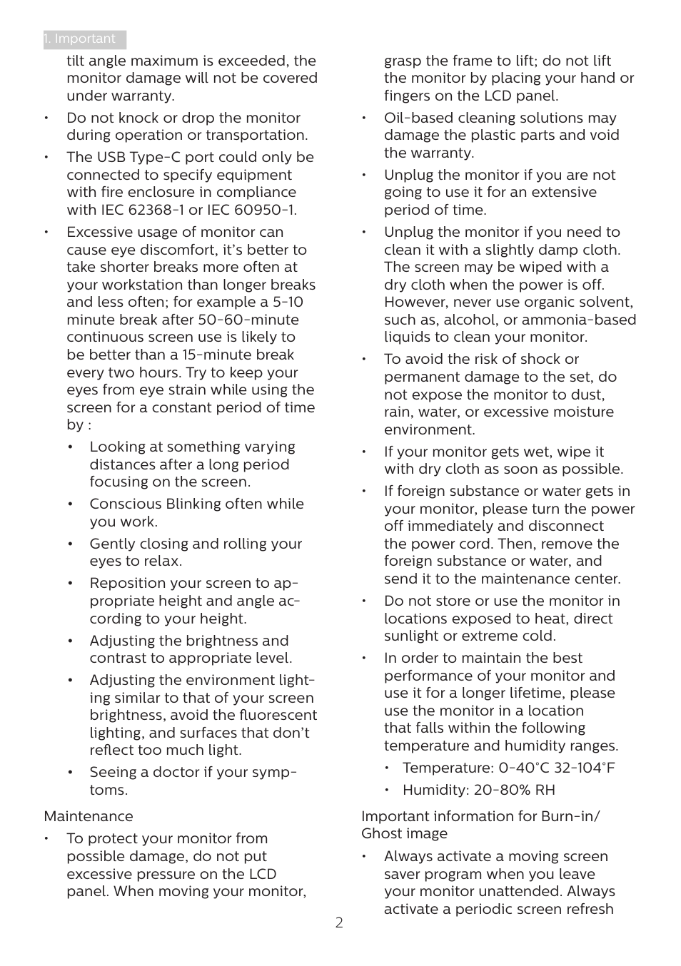 Philips 243B1 23.8" 16:9 USB Type-C IPS Monitor User Manual | Page 4 / 36