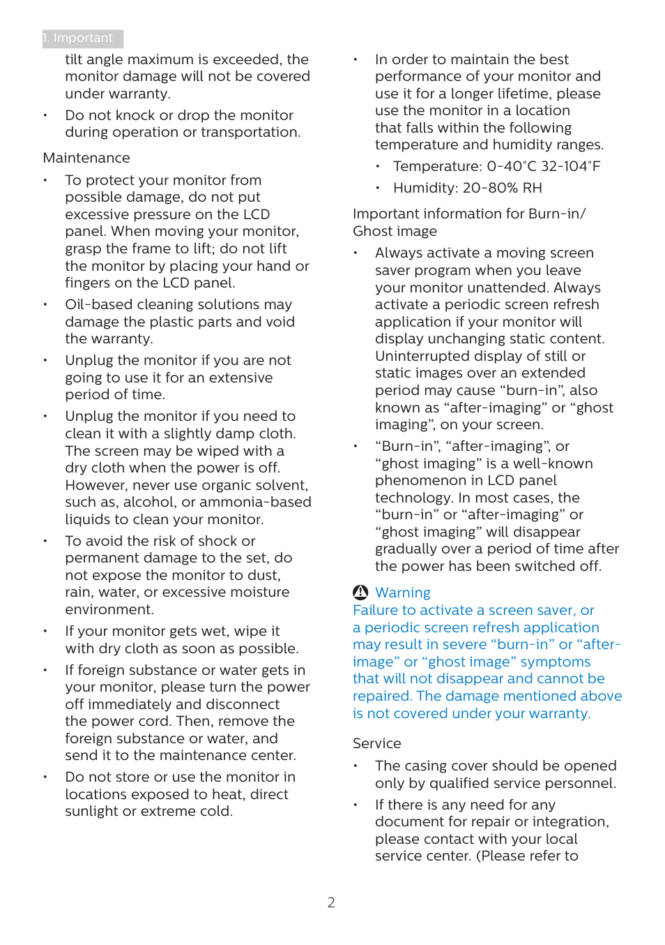 Philips 242B1H 23.8" 16:9 Adaptive-Sync IPS Monitor User Manual | Page 4 / 38