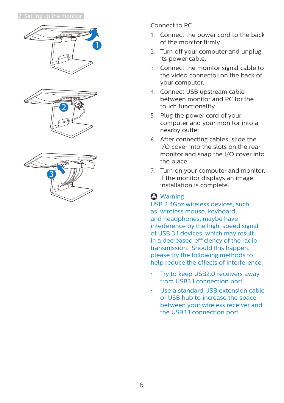 Philips 242B9T 23.8" 16:9 IPS Touchscreen Monitor User Manual | Page 8 / 30