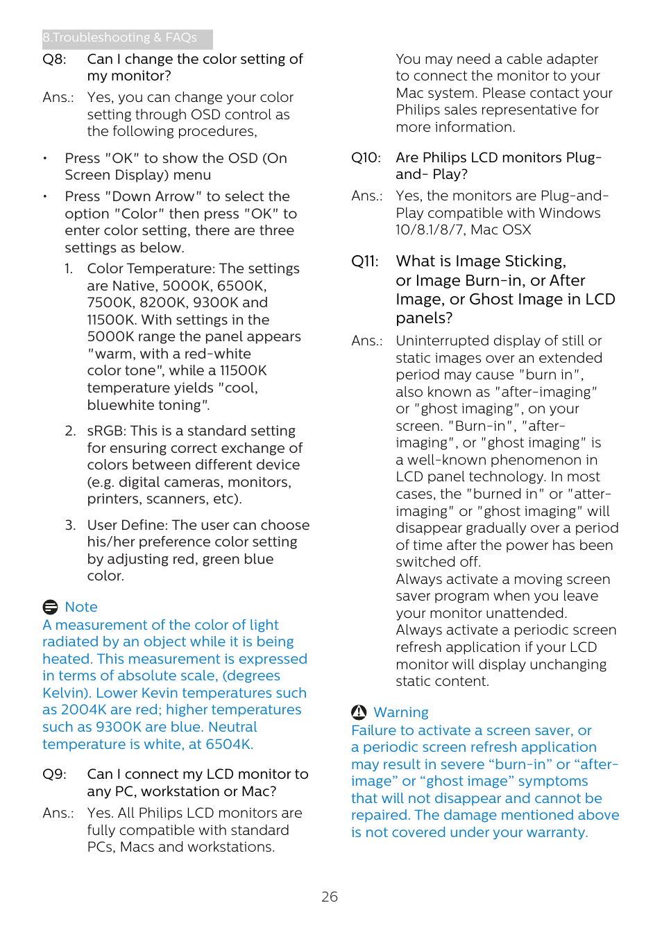 Philips 221B8LJEB 21.5" 16:9 LCD Monitor User Manual | Page 28 / 30