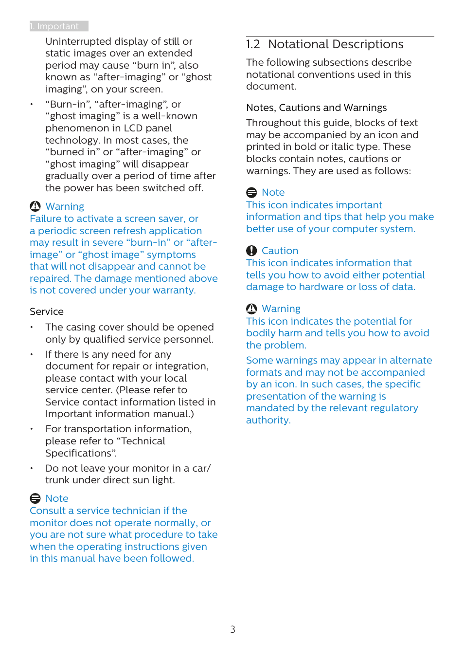 2 notational descriptions | Philips 221B8LJEB 21.5" 16:9 LCD Monitor User Manual | Page 5 / 30