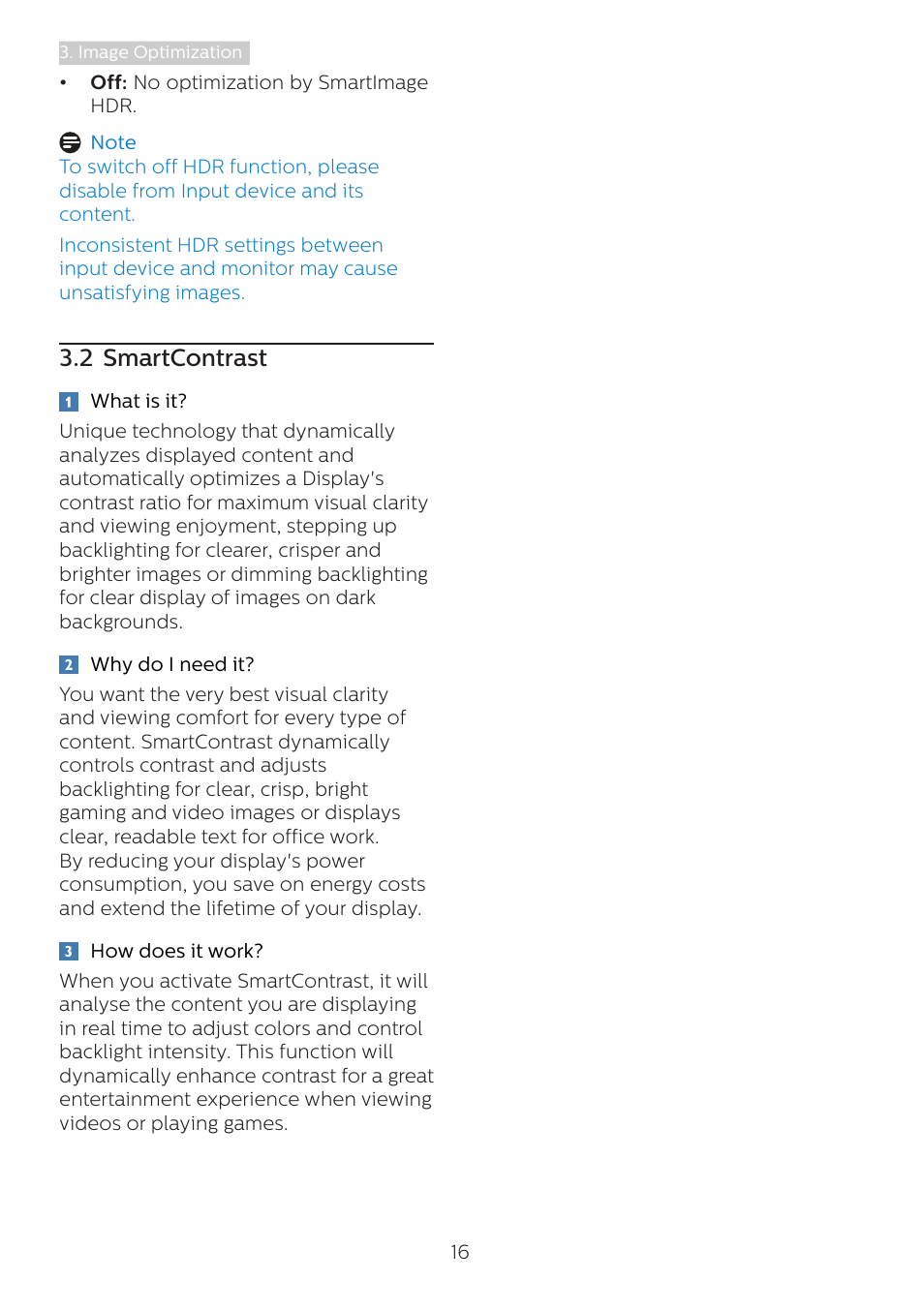 2 smartcontrast | Philips 498P9Z 48.8" 1440p HDR Curved Monitor User Manual | Page 18 / 34