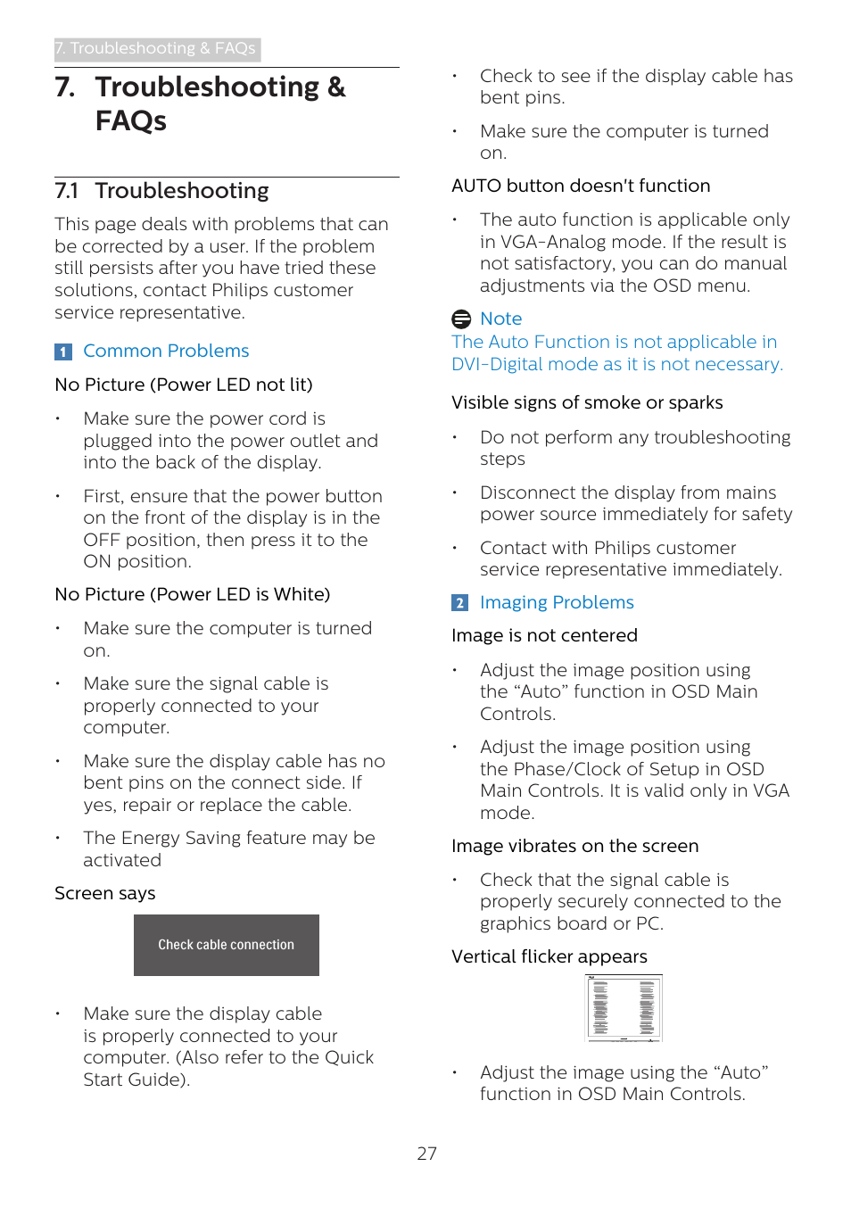 Troubleshooting & faqs, 1 troubleshooting | Philips 498P9Z 48.8" 1440p HDR Curved Monitor User Manual | Page 29 / 34