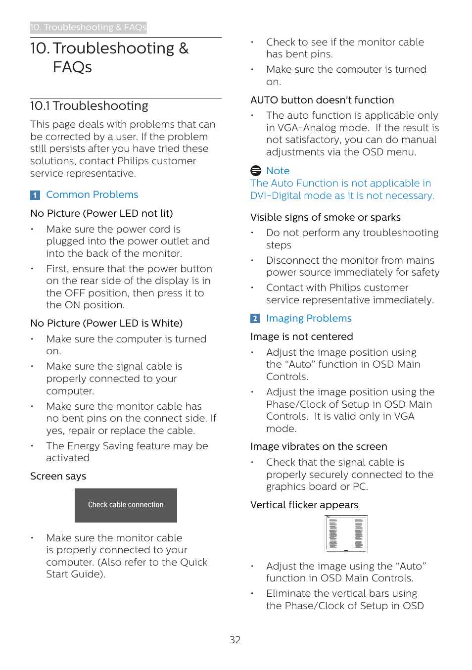 Troubleshooting & faqs, 1 troubleshooting | Philips 439P1 42.5" 4K HDR USB Type-C Docking Monitor User Manual | Page 34 / 39