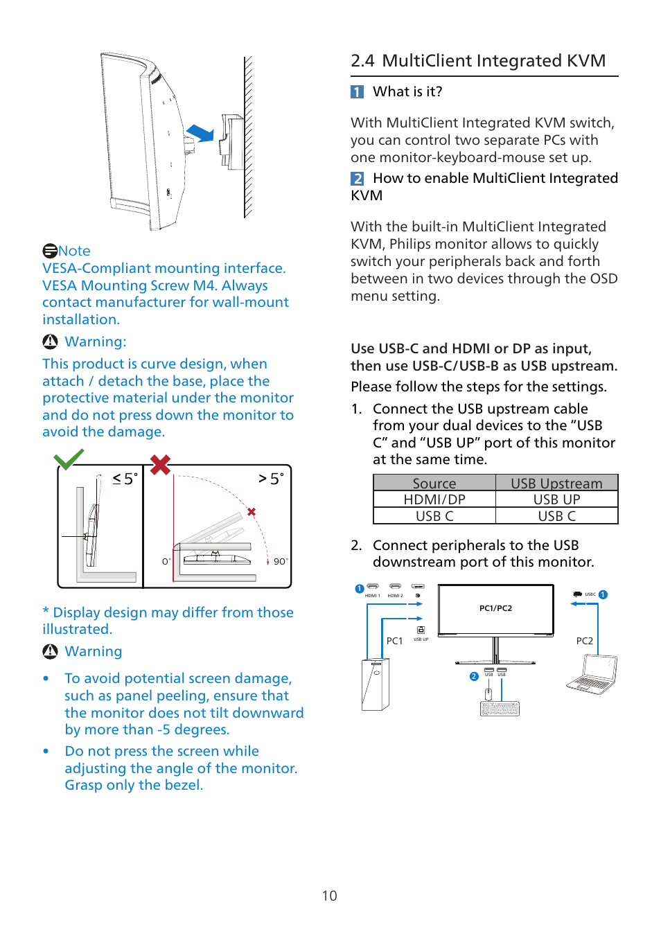 4 multiclient integrated kvm | Philips 7000 34" 1440p HDR 165 Hz Curved Ultrawide Gaming Monitor (White) User Manual | Page 12 / 37