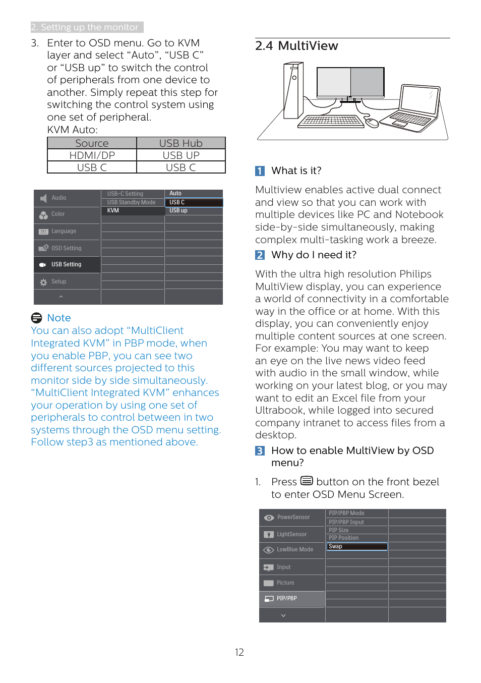 4 multiview | Philips 346B1C 34" 21:9 Curved USB Type-C Docking LCD Monitor User Manual | Page 14 / 38