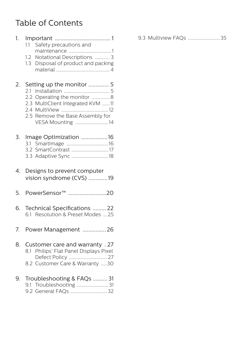 Philips 346B1C 34" 21:9 Curved USB Type-C Docking LCD Monitor User Manual | Page 2 / 38