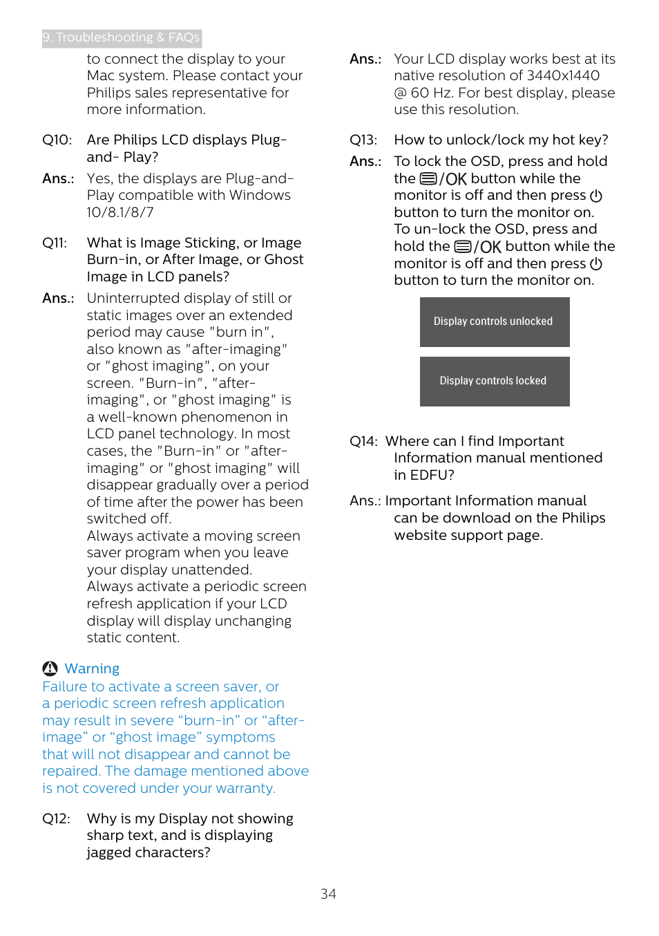 Philips 346B1C 34" 21:9 Curved USB Type-C Docking LCD Monitor User Manual | Page 36 / 38