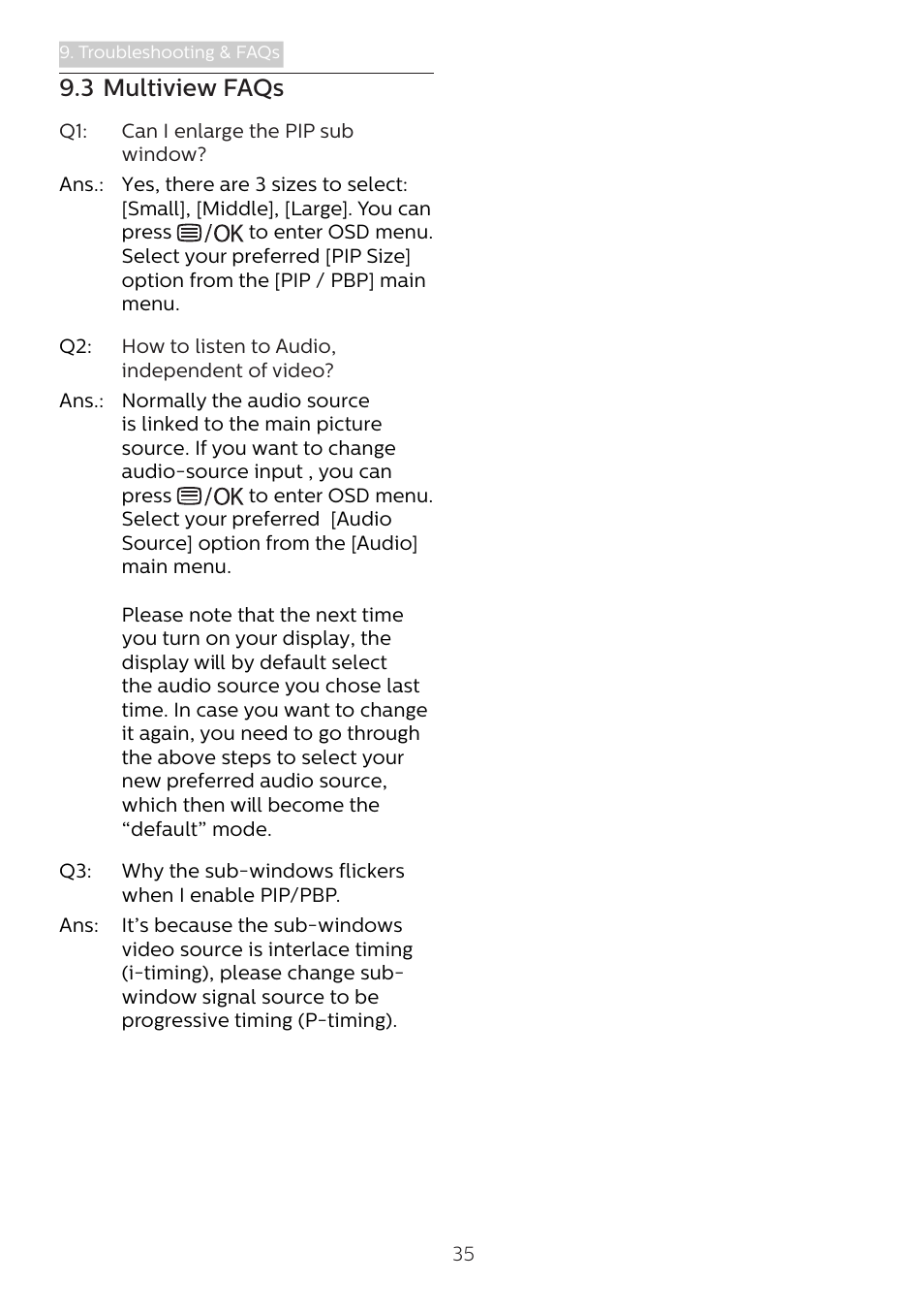 3 multiview faqs | Philips 346B1C 34" 21:9 Curved USB Type-C Docking LCD Monitor User Manual | Page 37 / 38