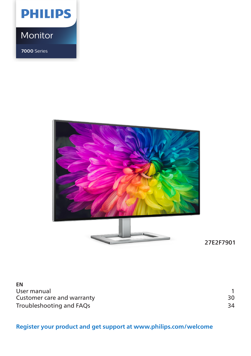 Philips 7000 Series 27" 4K HDR Monitor User Manual | 40 pages
