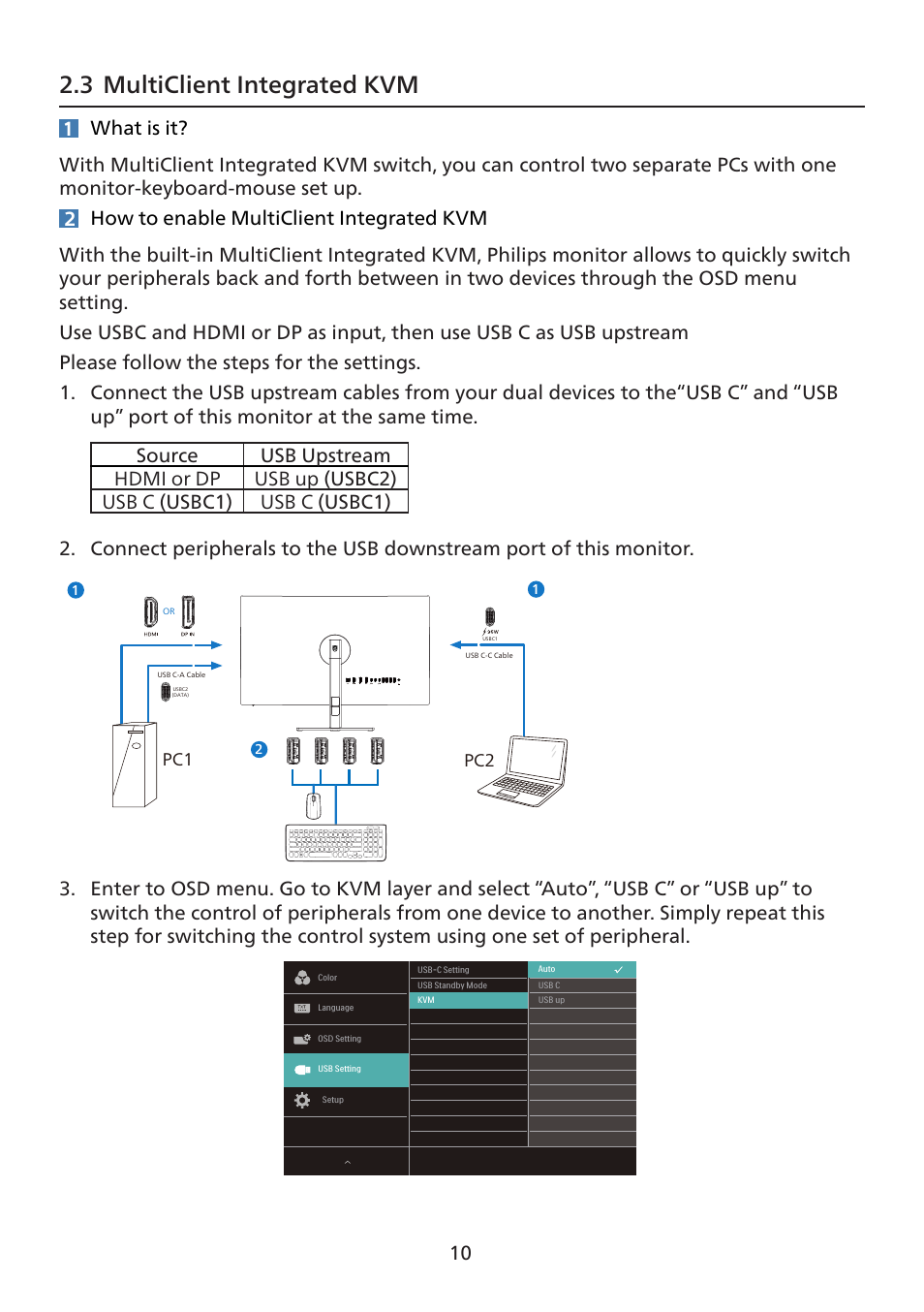 3 multiclient integrated kvm | Philips 7000 Series 27" 4K HDR Monitor User Manual | Page 12 / 40