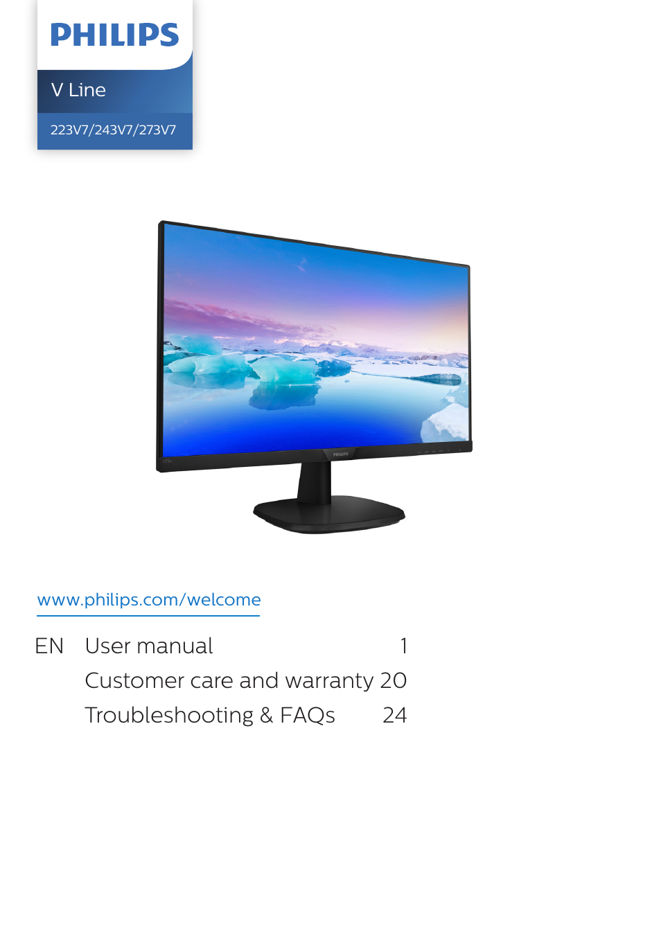 Philips 273V7QJAB 27" 16:9 IPS Monitor User Manual | 31 pages