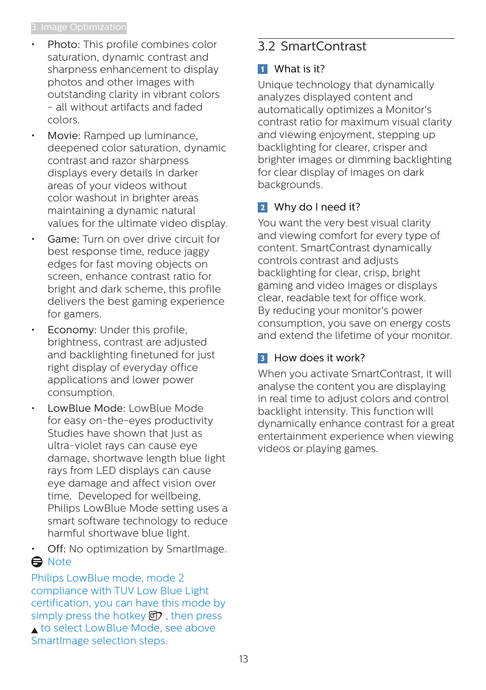 2 smartcontrast | Philips 273V7QJAB 27" 16:9 IPS Monitor User Manual | Page 15 / 31