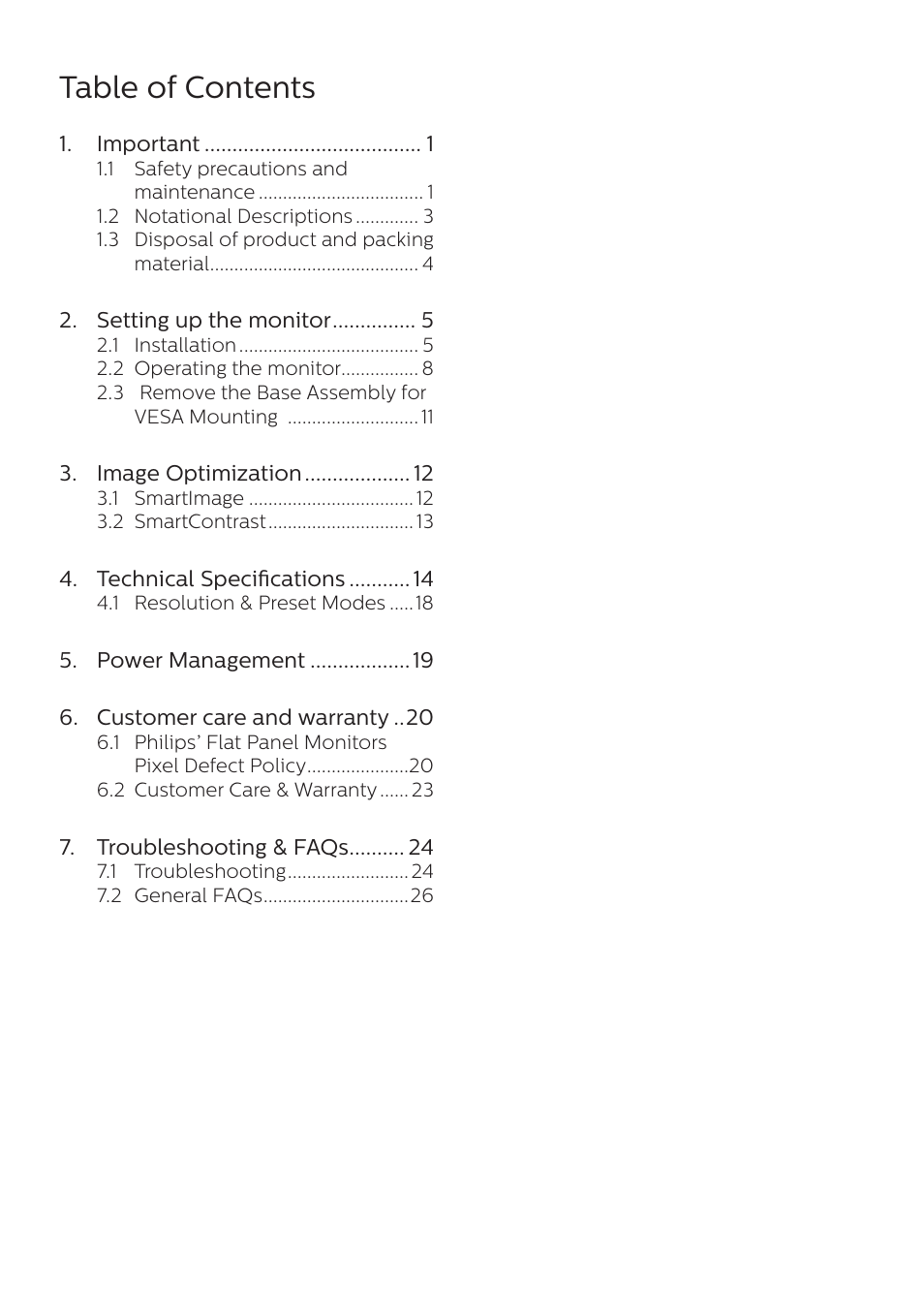 Philips 273V7QJAB 27" 16:9 IPS Monitor User Manual | Page 2 / 31