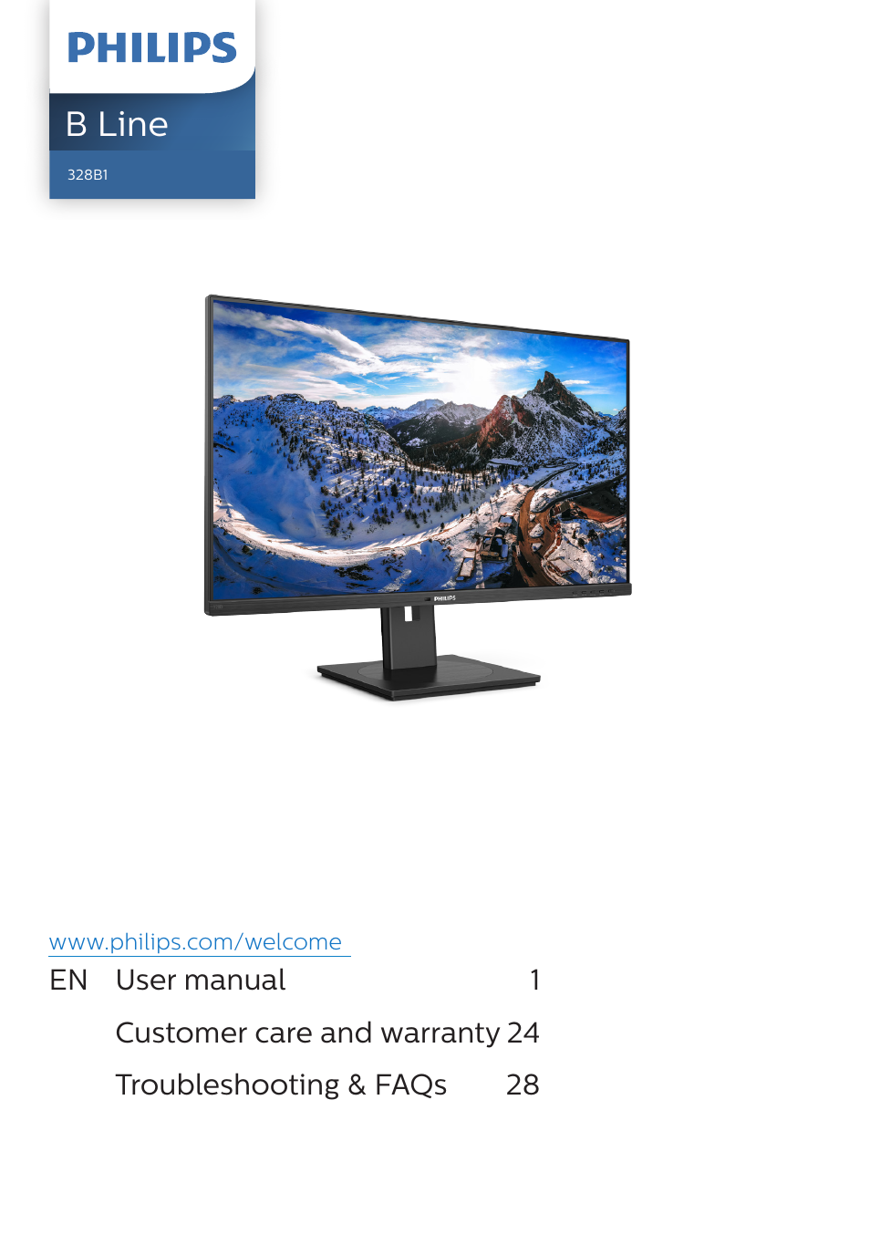 Philips 328B1 31.5" 4K Monitor User Manual | 35 pages