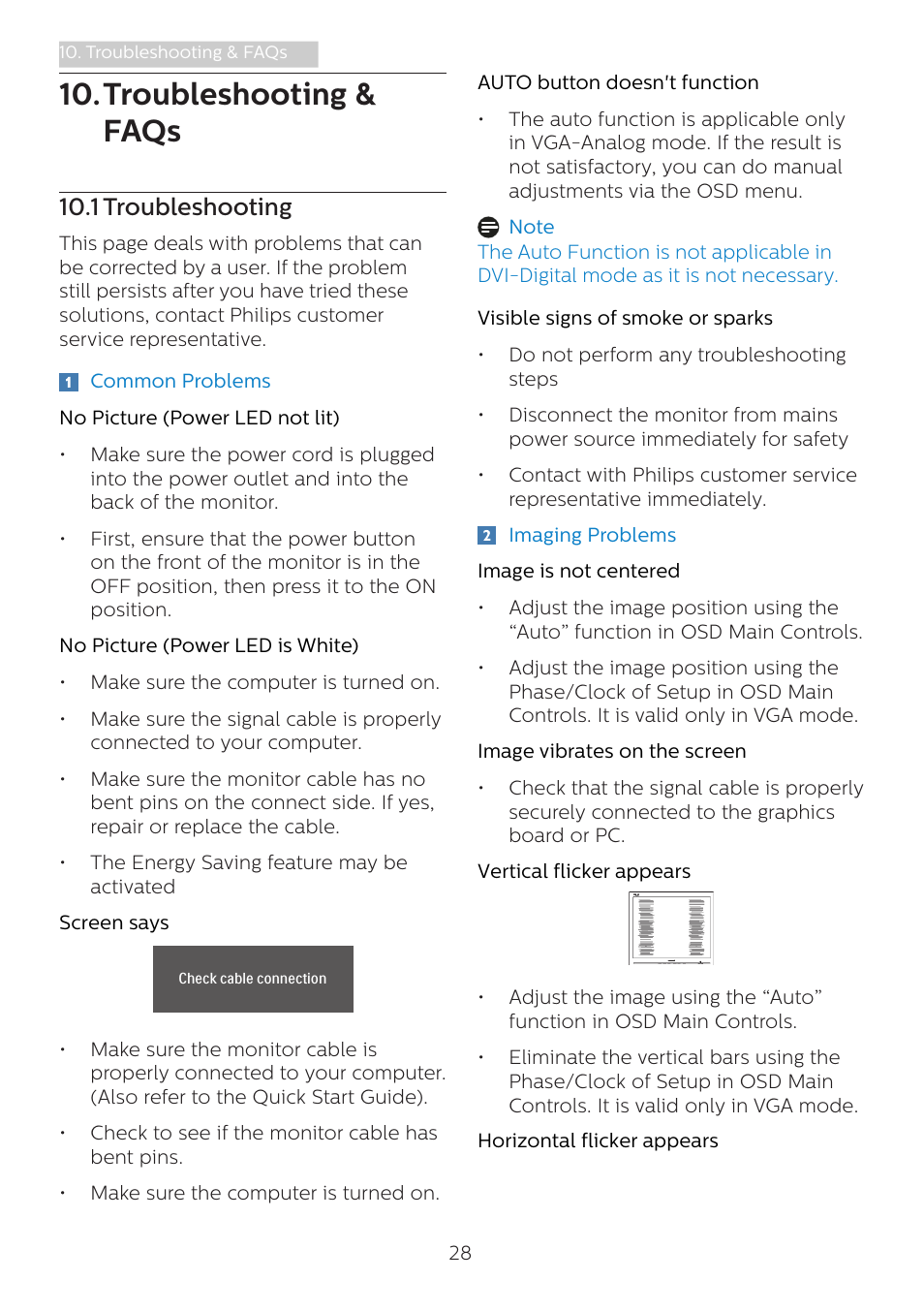 Troubleshooting & faqs, 1 troubleshooting | Philips 328B1 31.5" 4K Monitor User Manual | Page 30 / 35