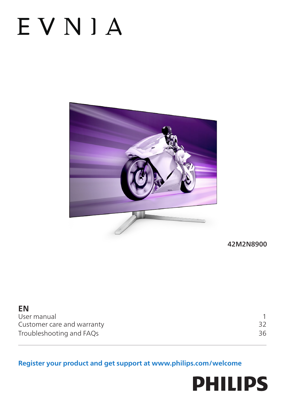 Philips 8000 41.5" 4K HDR 138 Hz Gaming Monitor (White) User Manual | 43 pages