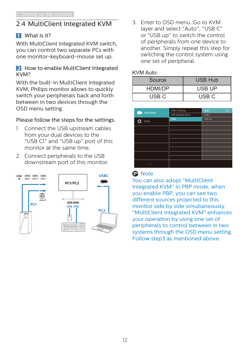 4 multiclient integrated kvm | Philips Momentum 27" 4K HDR 144 Hz Gaming Monitor User Manual | Page 14 / 40