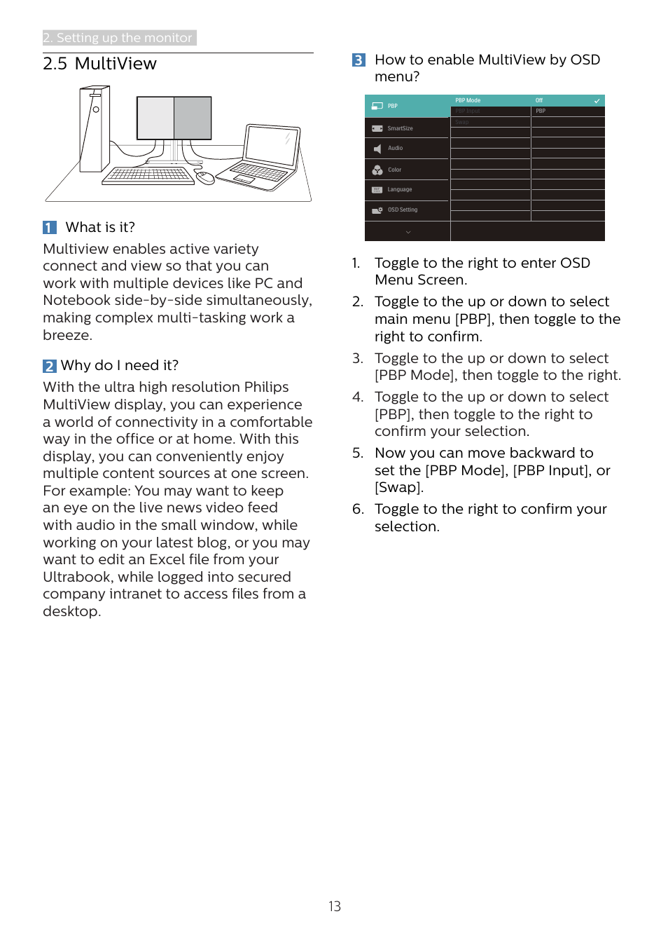 5 multiview | Philips Momentum 27" 4K HDR 144 Hz Gaming Monitor User Manual | Page 15 / 40