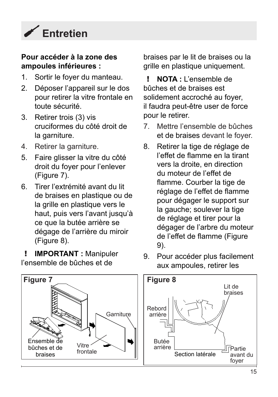 Entretien | Dimplex DF2622SS User Manual | Page 35 / 63