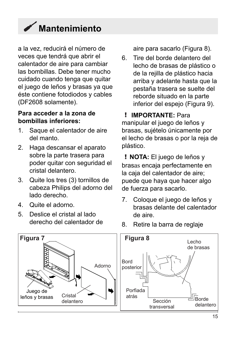 Mantenimiento | Dimplex DF2622SS User Manual | Page 56 / 63