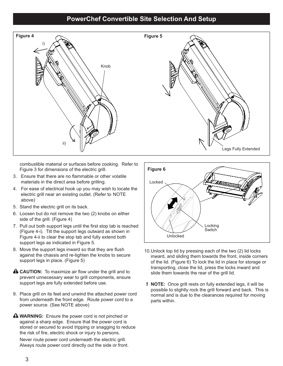 Powerchef convertible site selection and setup | Dimplex POWER CHEF CBQ-120-ELEM User Manual | Page 6 / 13