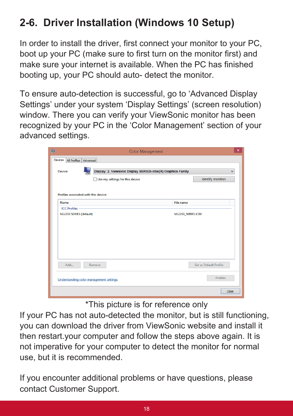 6. driver installation (windows 10 setup) | VIEWSONIC VG2455 24" 16:9 IPS Monitor User Manual | Page 22 / 74