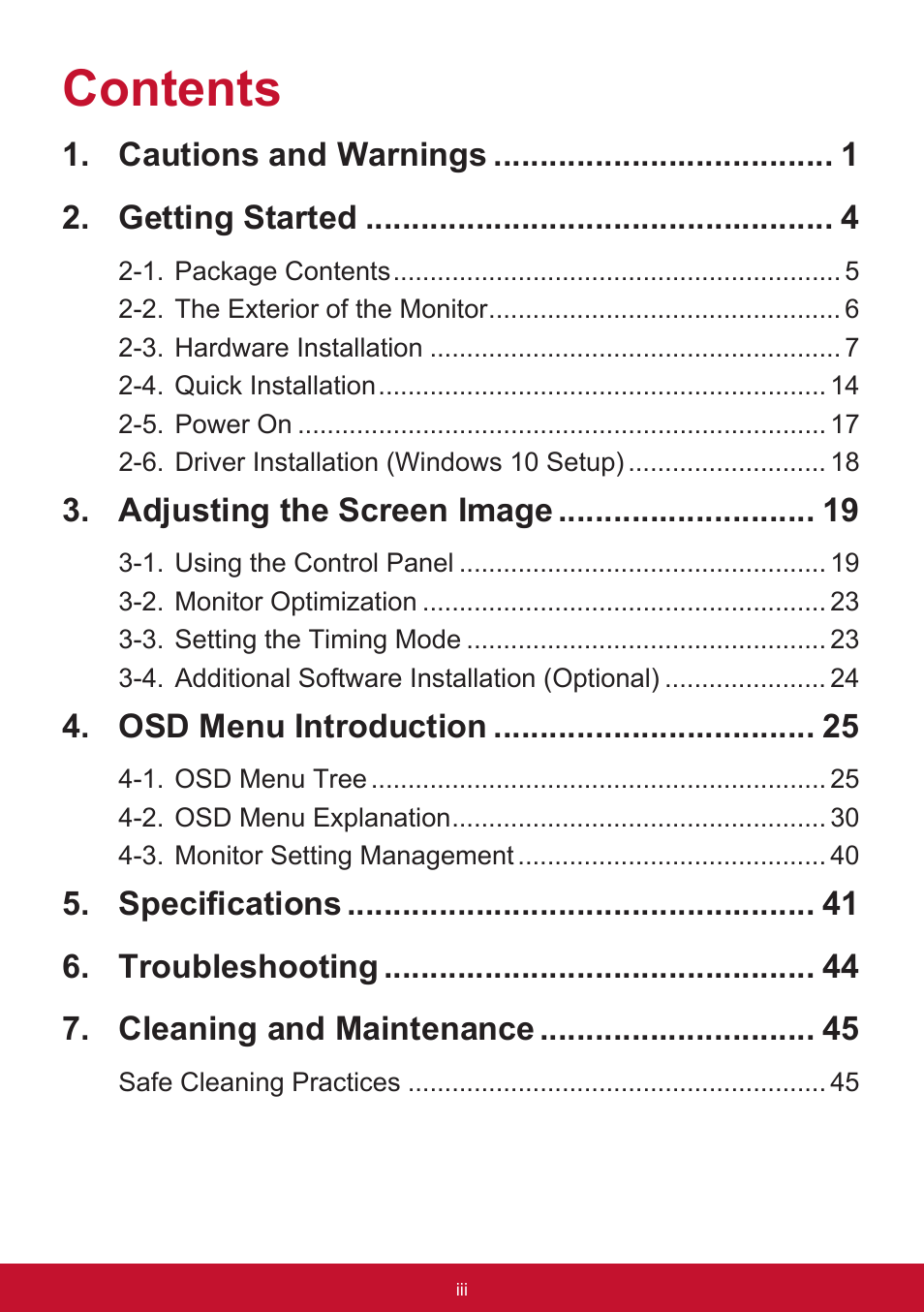 VIEWSONIC VG2455 24" 16:9 IPS Monitor User Manual | Page 3 / 74