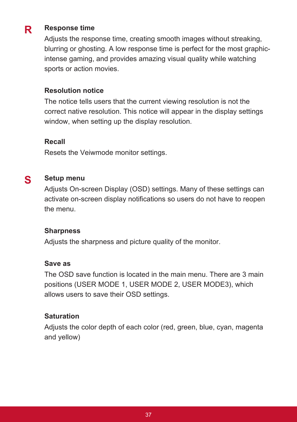 VIEWSONIC VG2455 24" 16:9 IPS Monitor User Manual | Page 41 / 74