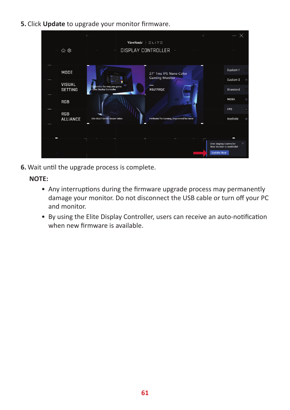 VIEWSONIC XG320U 32" 16:9 144 Hz FreeSync IPS Gaming Monitor User Manual | Page 61 / 83