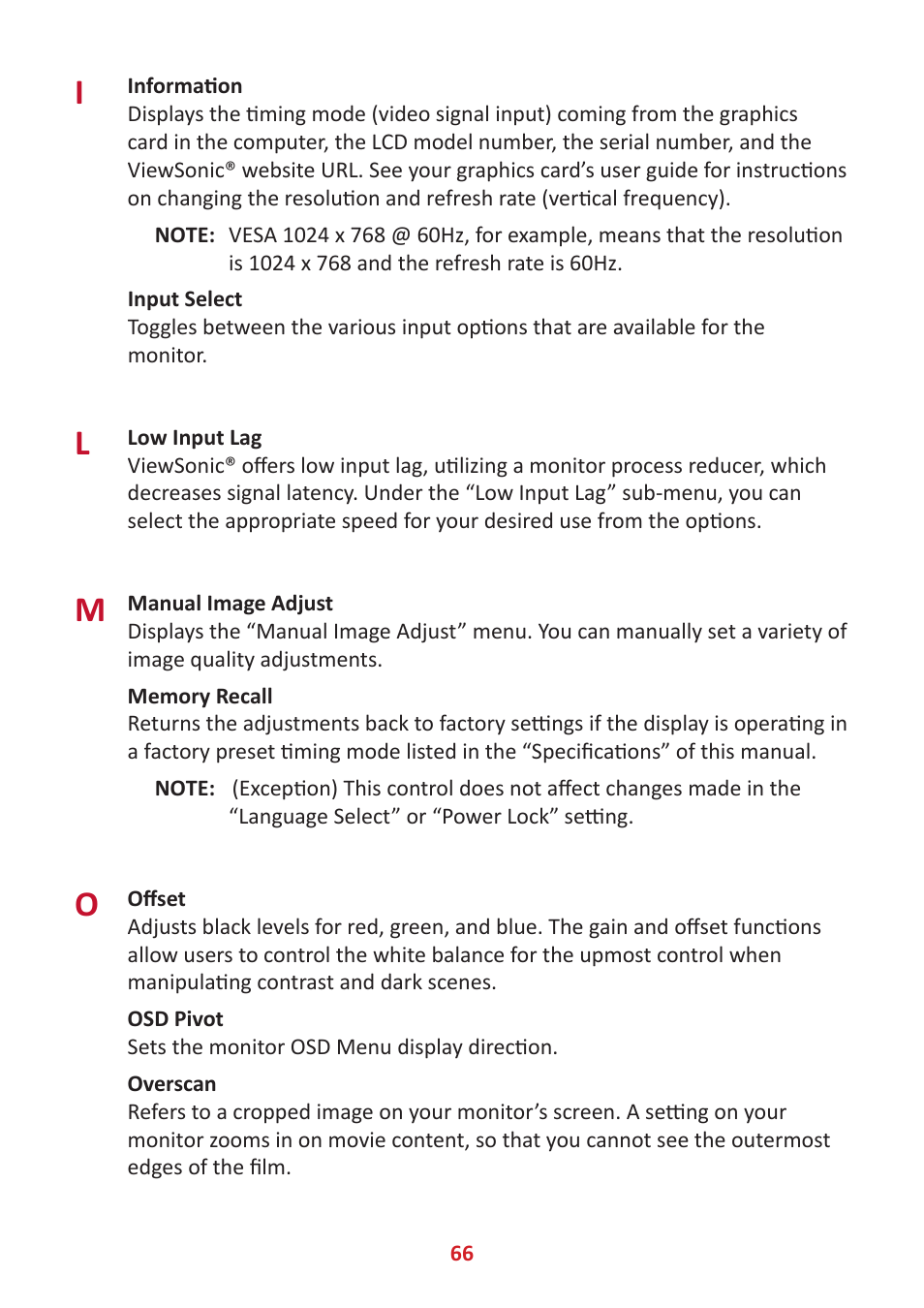 VIEWSONIC XG320U 32" 16:9 144 Hz FreeSync IPS Gaming Monitor User Manual | Page 66 / 83