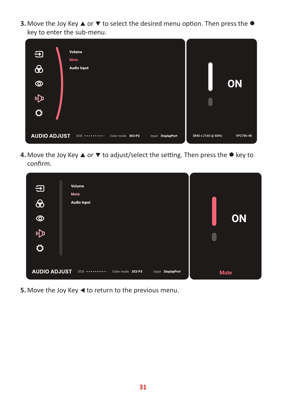 VIEWSONIC ColorPro 27" 4K HDR Monitor User Manual | Page 31 / 82