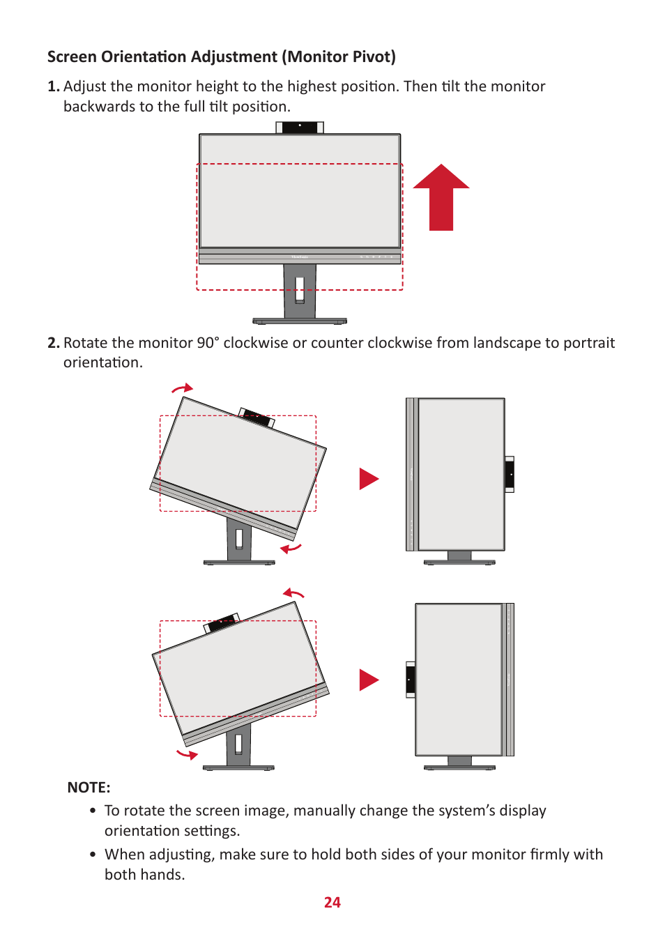 VIEWSONIC VG2456V 23.8" Conferencing Monitor User Manual | Page 24 / 73