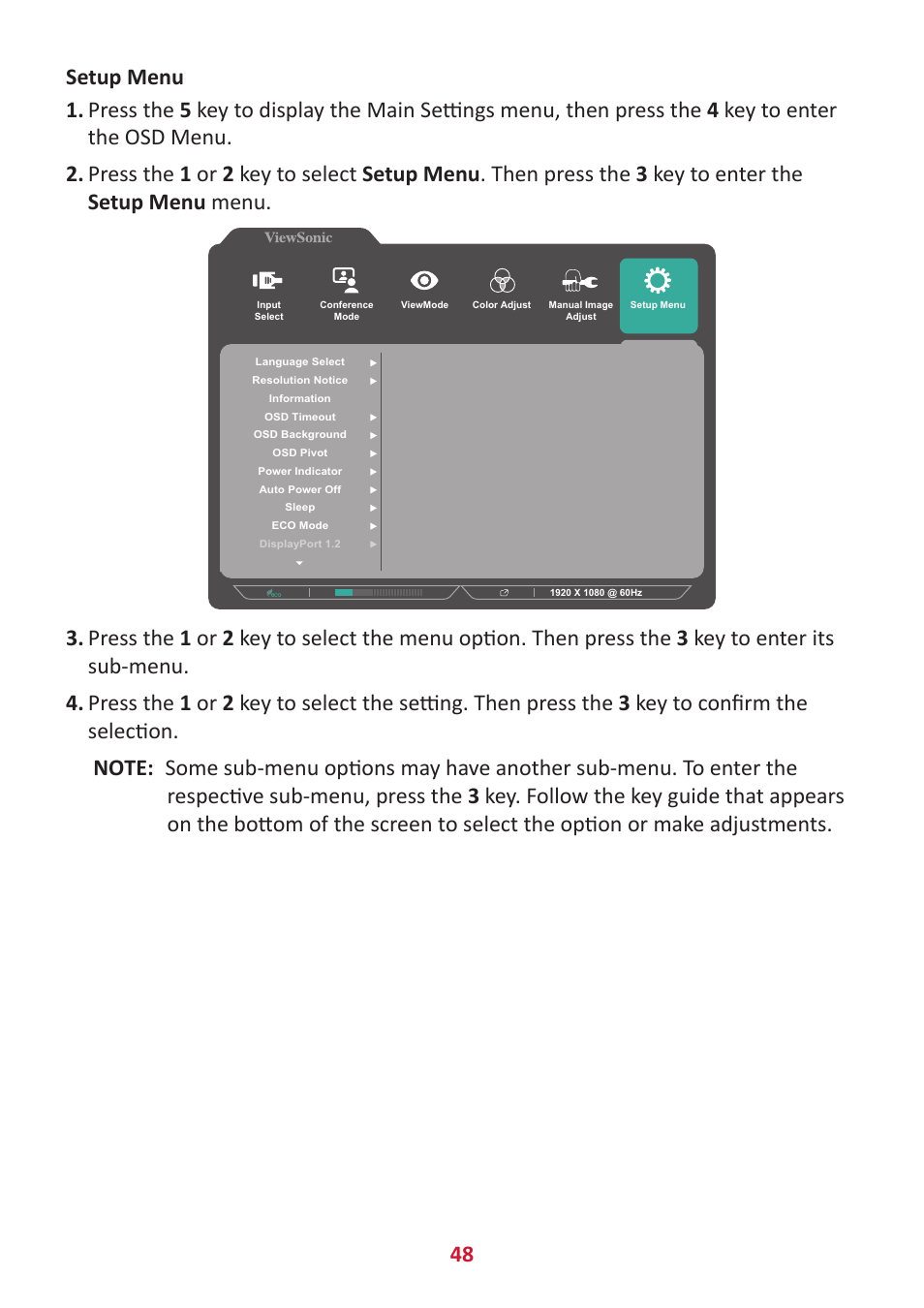 VIEWSONIC VG2456V 23.8" Conferencing Monitor User Manual | Page 48 / 73