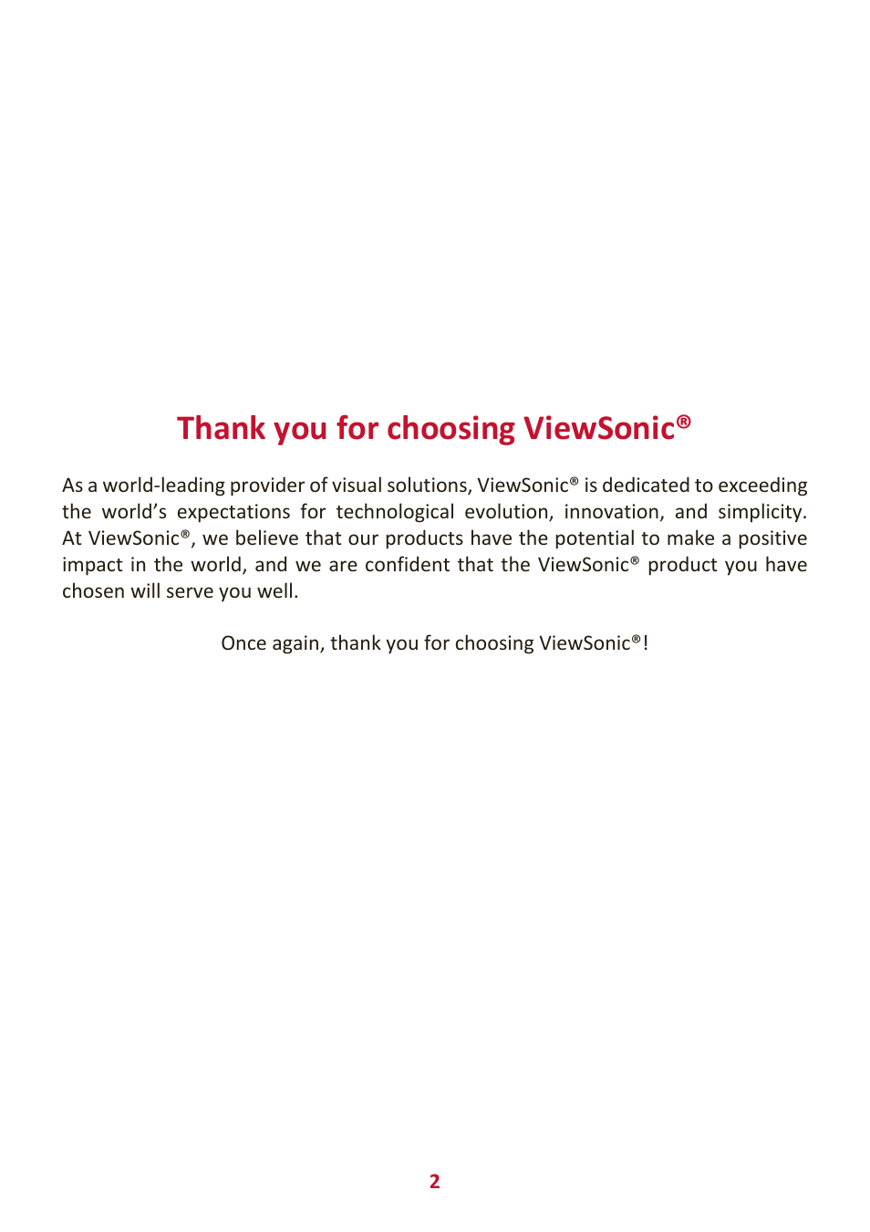 VIEWSONIC VX2416 23.8" 100 Hz Gaming Monitor User Manual | Page 2 / 49