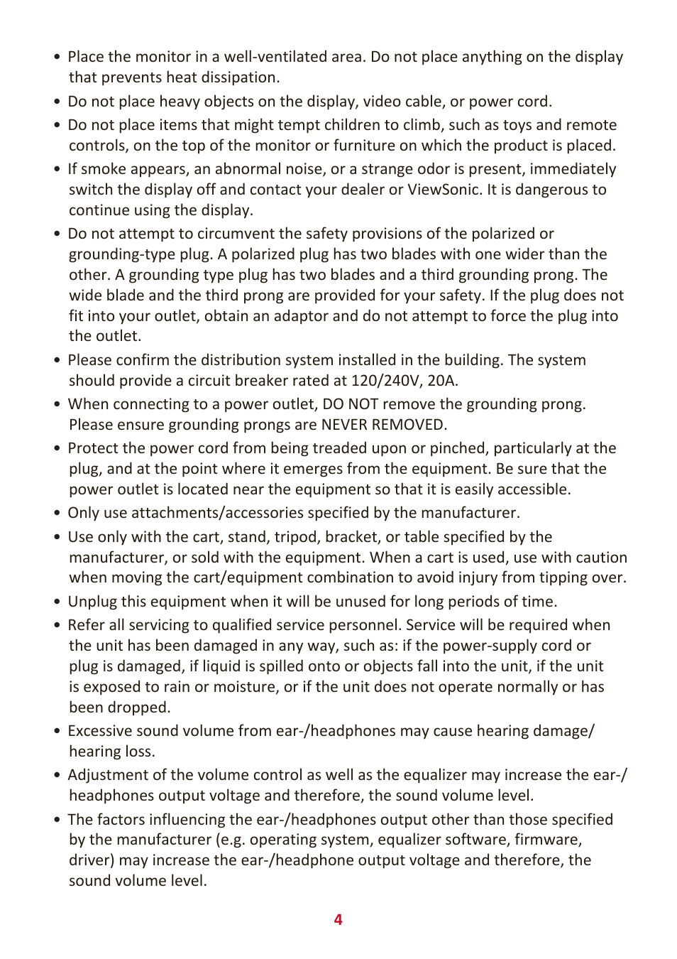 VIEWSONIC VX2416 23.8" 100 Hz Gaming Monitor User Manual | Page 4 / 49