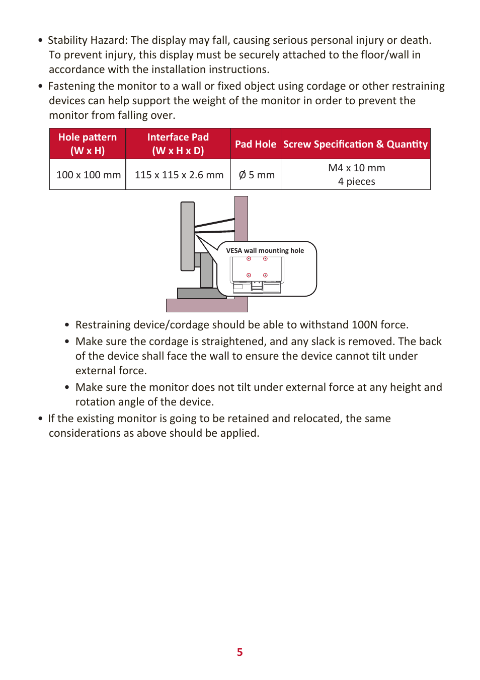 VIEWSONIC VX2416 23.8" 100 Hz Gaming Monitor User Manual | Page 5 / 49