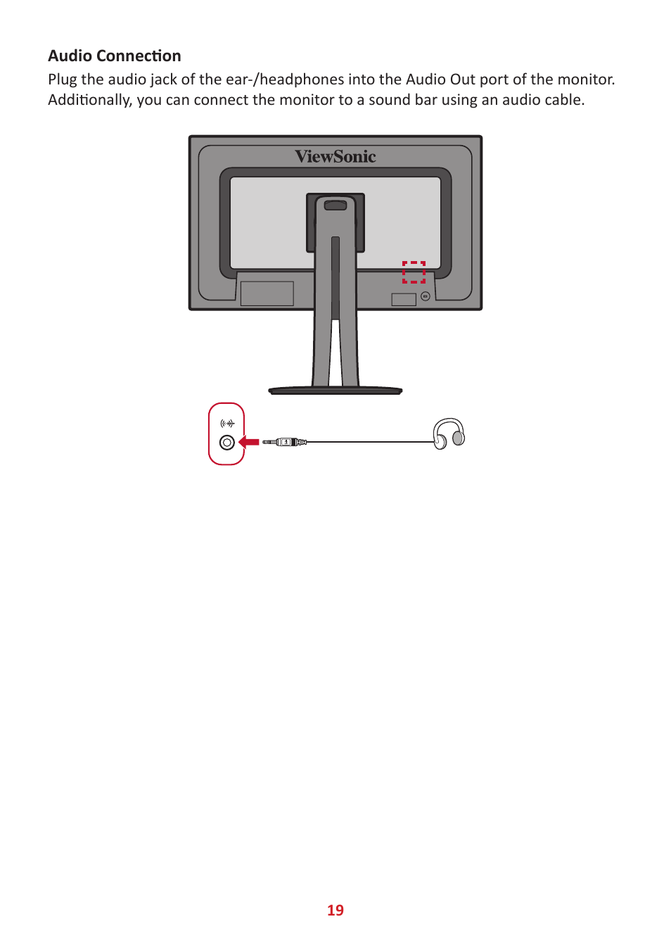 Audio connection | VIEWSONIC VP2785-2K 27" 16:9 IPS Monitor User Manual | Page 19 / 81