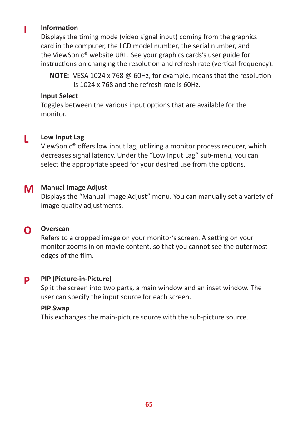 VIEWSONIC VP2785-2K 27" 16:9 IPS Monitor User Manual | Page 65 / 81