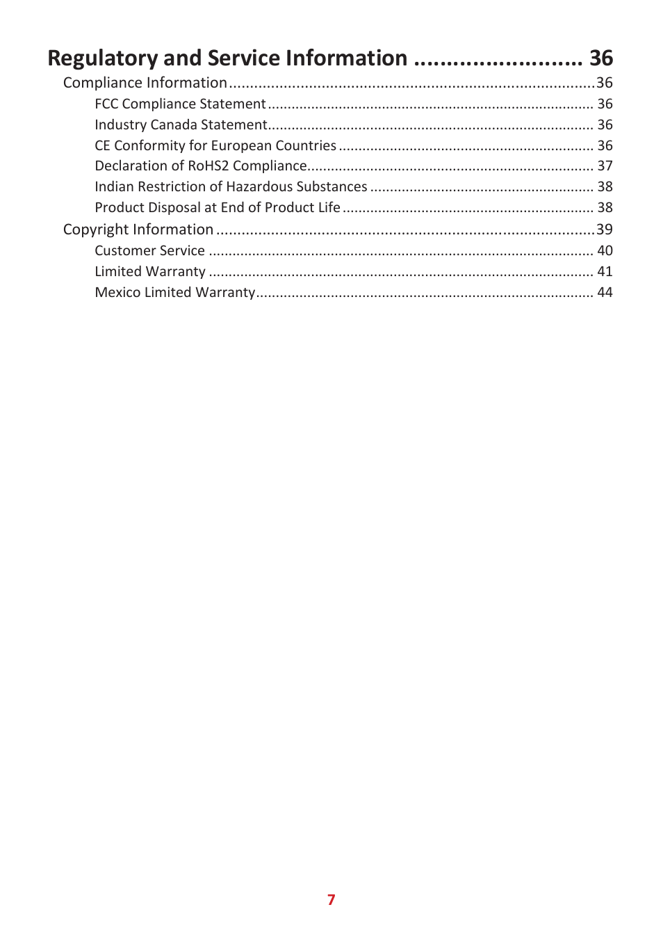 Regulatory and service information | VIEWSONIC VX3418-2KPC 34" 21:9 Curved VA Gaming Monitor User Manual | Page 7 / 47